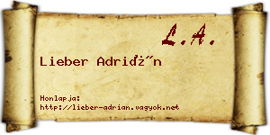 Lieber Adrián névjegykártya