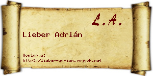 Lieber Adrián névjegykártya